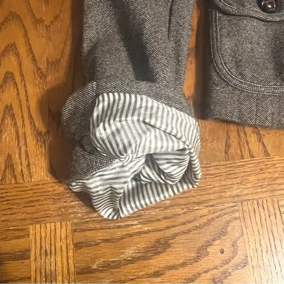 Banana Republic Women's Wool Blend Cropped Blazer in Brown Tweed Sz 4 Outlander - Picture 12 of 16